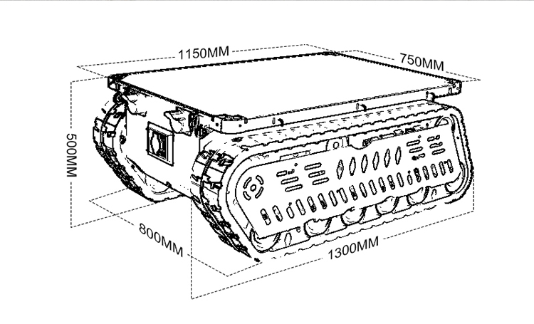 300-600kg laadvermogen RC tank - Robot Chassis recensie en prijs